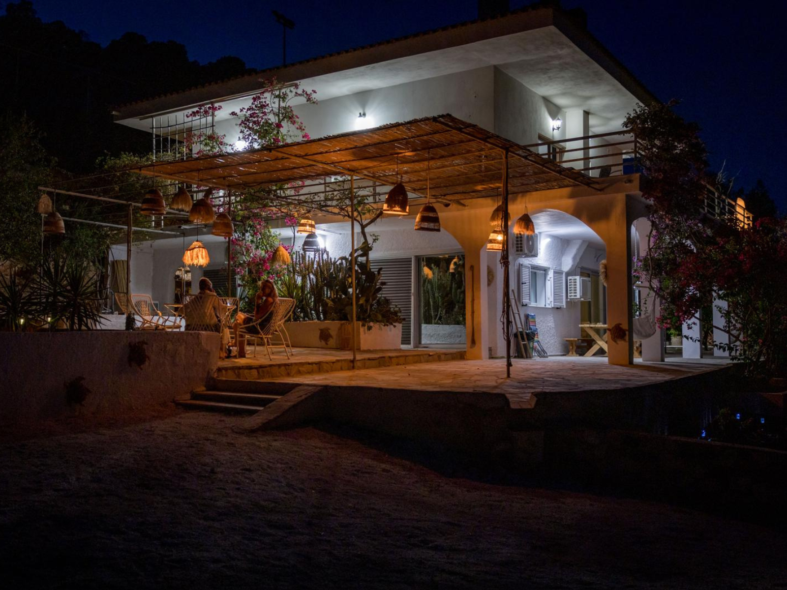 Willa pod Figą nocą – apartament Strava Park z tarasem i ogrodem w Grecji